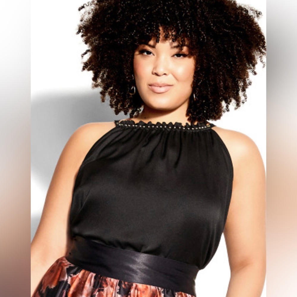 City chic “Gabriella” black tank top size 18